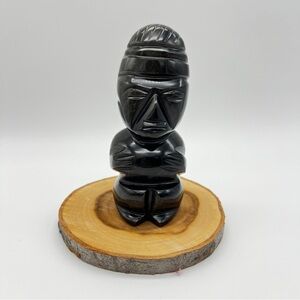 Black Obsidian With Sheen Carved Figurine, 4 1/4” tall, 240g